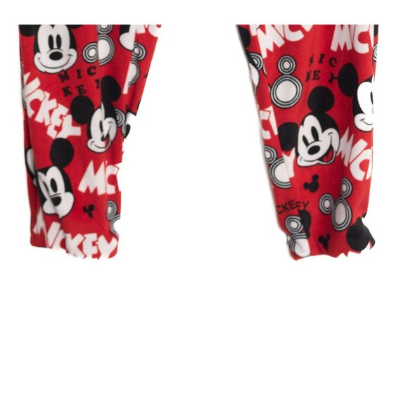 Disney Size S(4-6) Mickey Mouse Pajama Pants Red Fleece Lounge Sleepwear - Picture 4 of 8